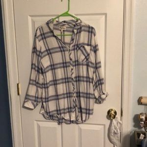 large Hester & Orchard blue and pink plaid shirt